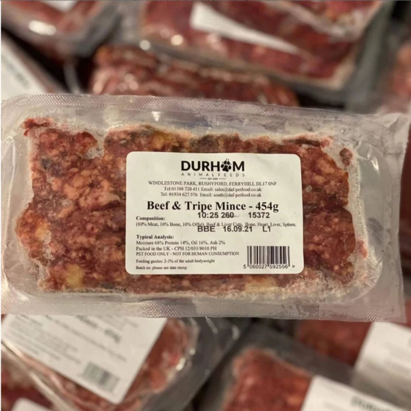 Durham Feeds Beef & Heart Mince 454g