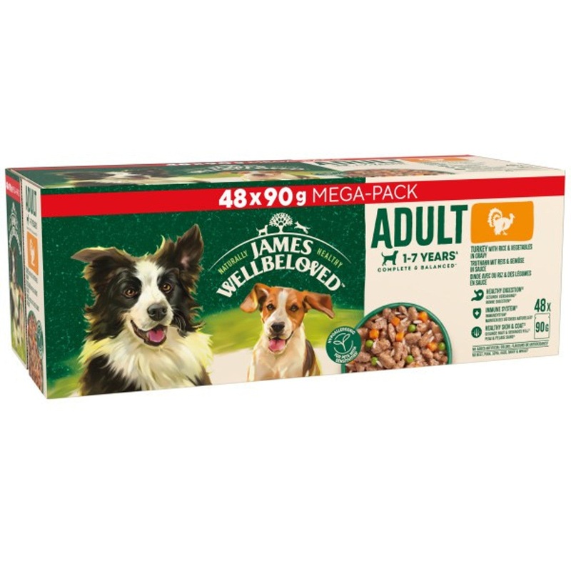 James Wellbeloved Adult Turkey In Gravy Pouch 48 x 90g