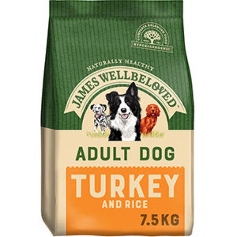 James Wellbeloved Turkey & Rice Kibble Adult Maintenance 7.5kg