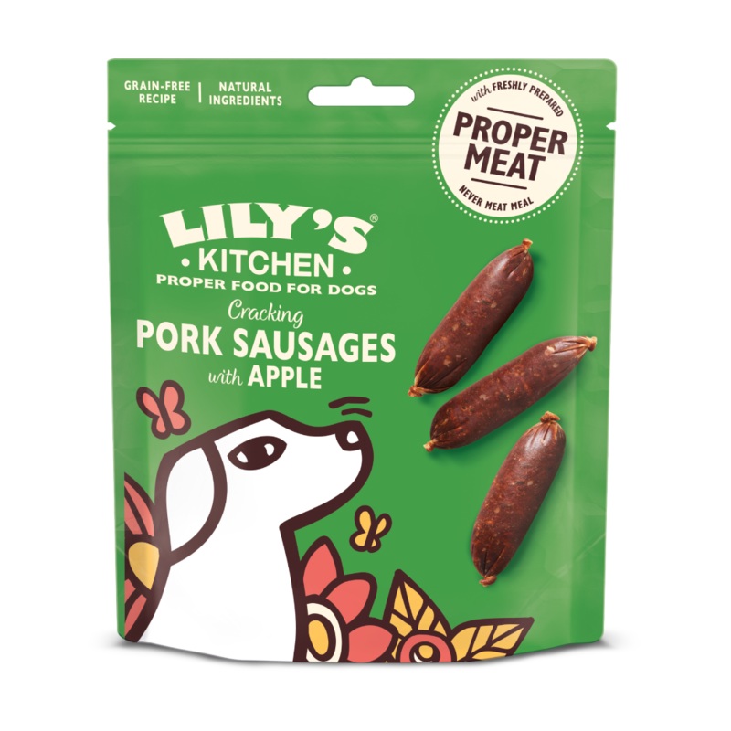 Lily's Kitchen Dog Cracking Pork And Apple Sausages For Dogs 70g