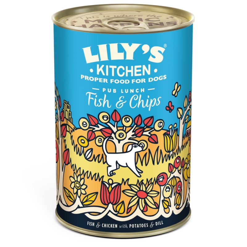 Lily's Kitchen Tins Fish And Chips Dog 400g