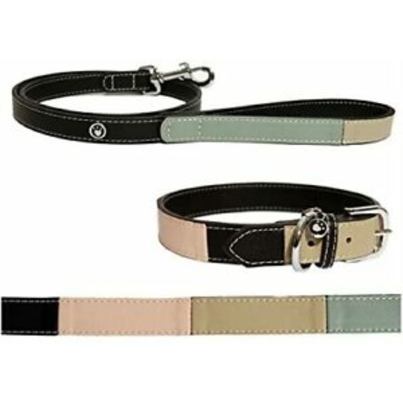 Luxury Leather Collar Three Tone 20 - 24" x 1 1/4"