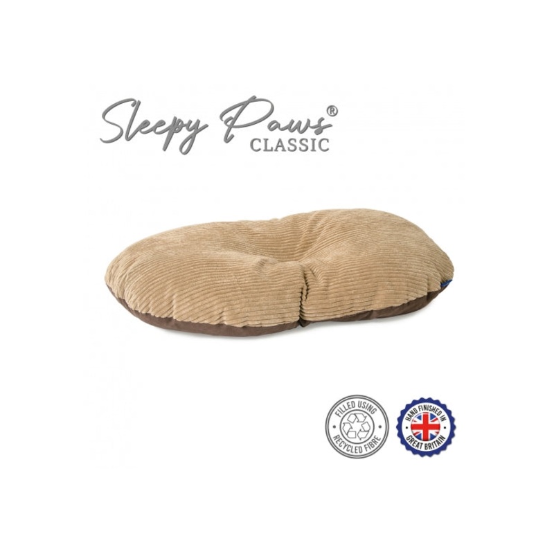 Sleepy Paws Oval Cushion 55x75cm Oatmeal & Check