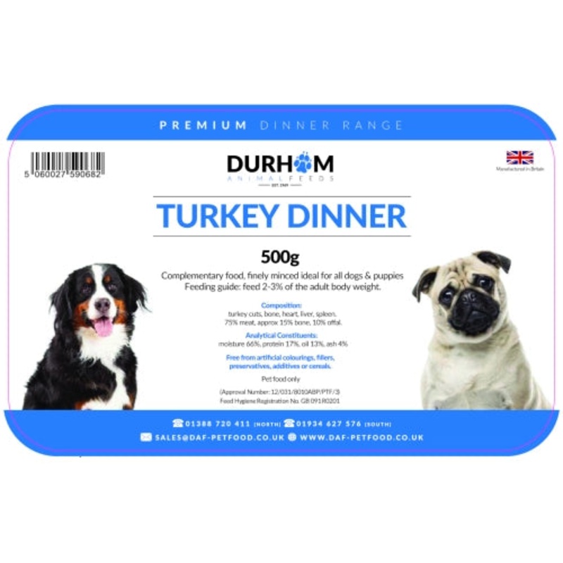 Durham feeds Turkey Dinner 500g