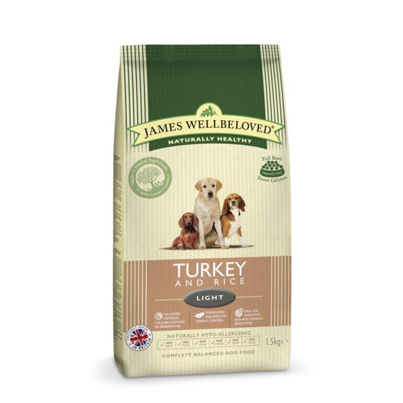 James Wellbeloved Turkey & Rice Kibble Light 1.5