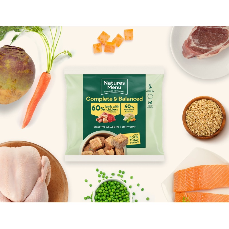 Natures Menu Raw Meal Nuggets 60/40 Lamb, Chicken, Salmon, Veg & Brown Rice 1kg