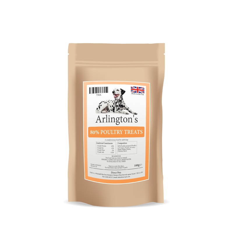 Arlington's 80% Poultry Dog Treat  500g