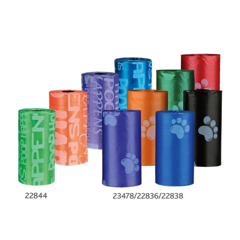 Dog dirt bags M, 8 rolls of 20 pcs, sorted