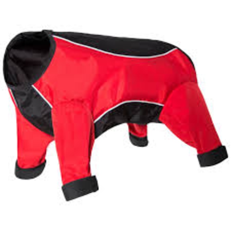TresPaws Tia Rain Coat Black & Red