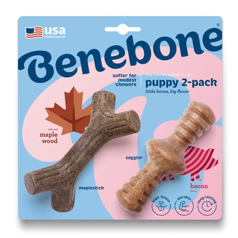 Benebone Puppy 2 Pack - Maplestick/Zaggler Bacon