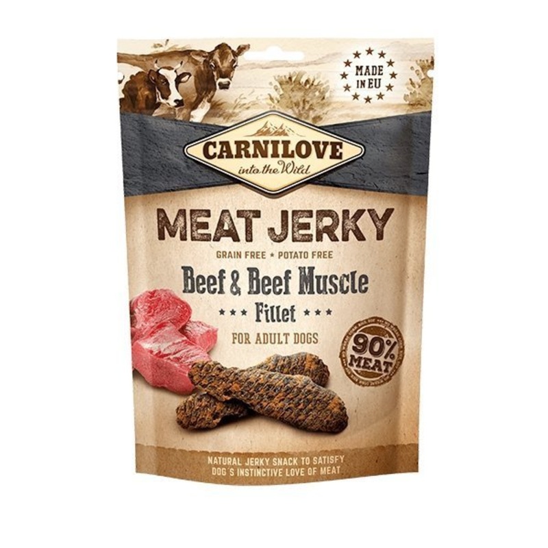 Carnilove Jerky Beef & Beef Muscle Fillet Treat Bars