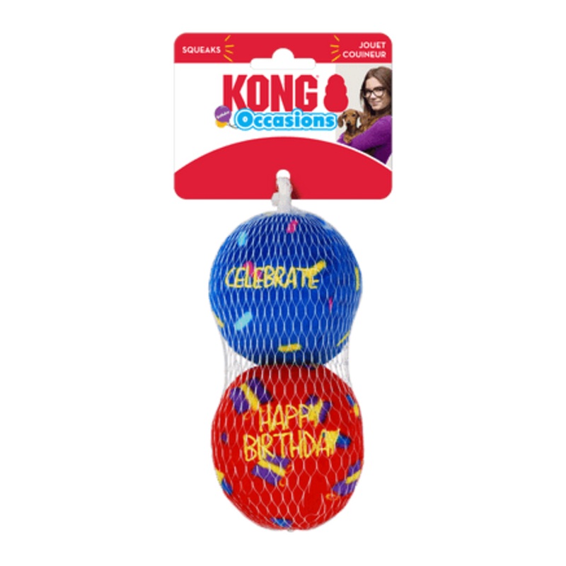 KONG Birthday Balls 2pk Medium