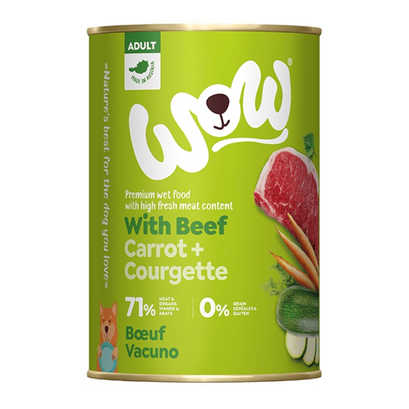 WOW Adult Dog with Beef, Carrot and Courgette 400g