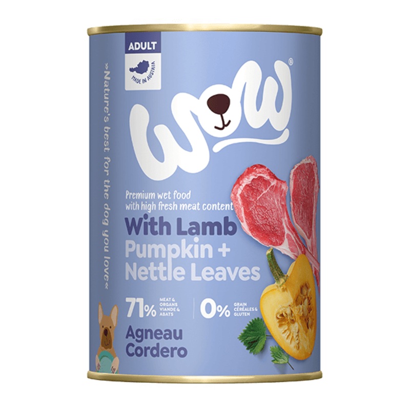 WOW Adult Dog with Lamb, Pumpkin and Nettle Leaves 400g