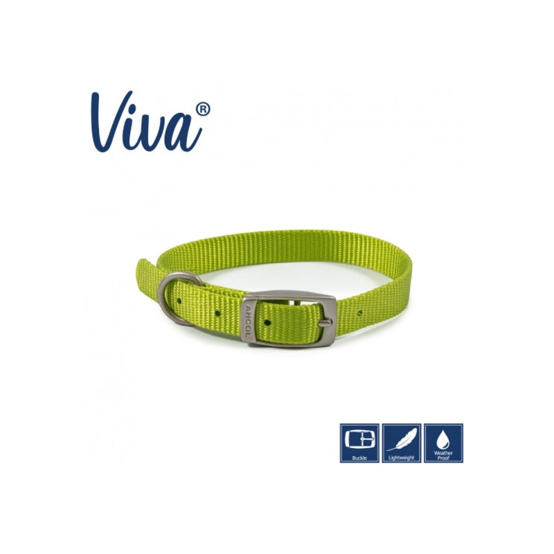 12" Ancol Nylon Collar Lime Size 1