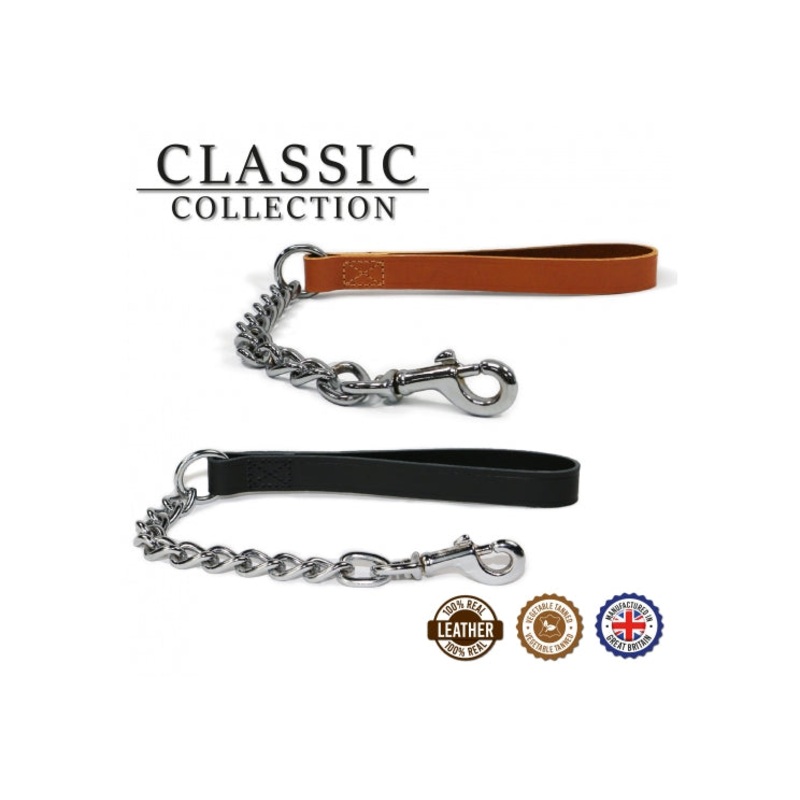 20" Black Extra Heavy Chain Lead With Trigger