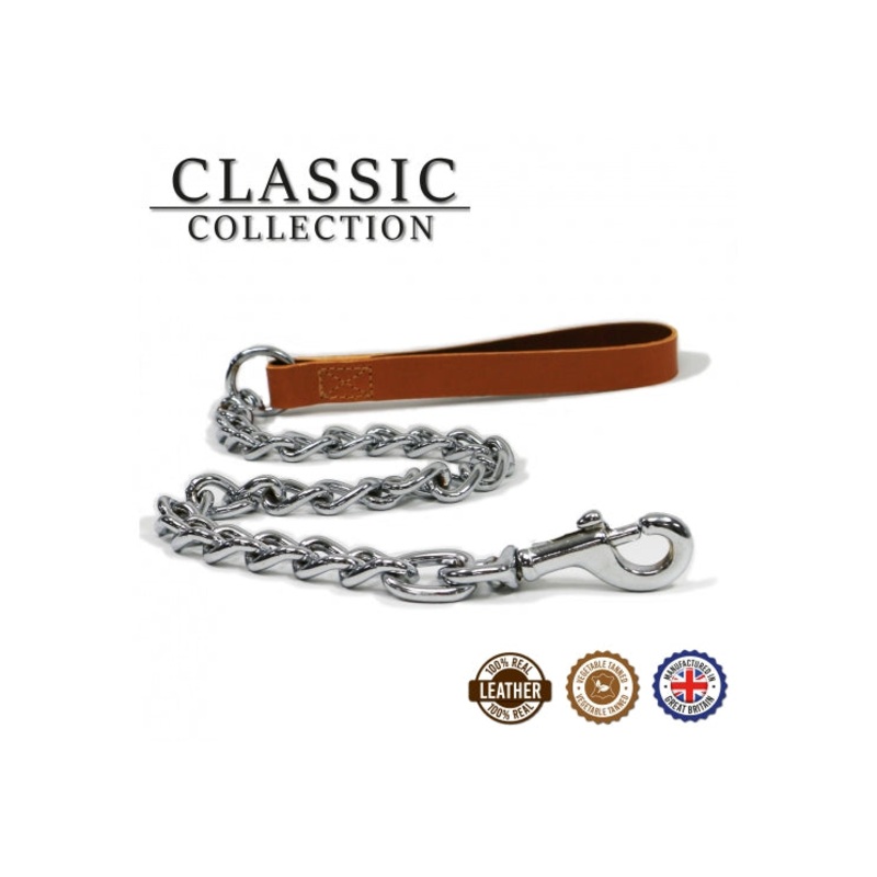 32" Ex Heavy Chain Lead Trig Tan