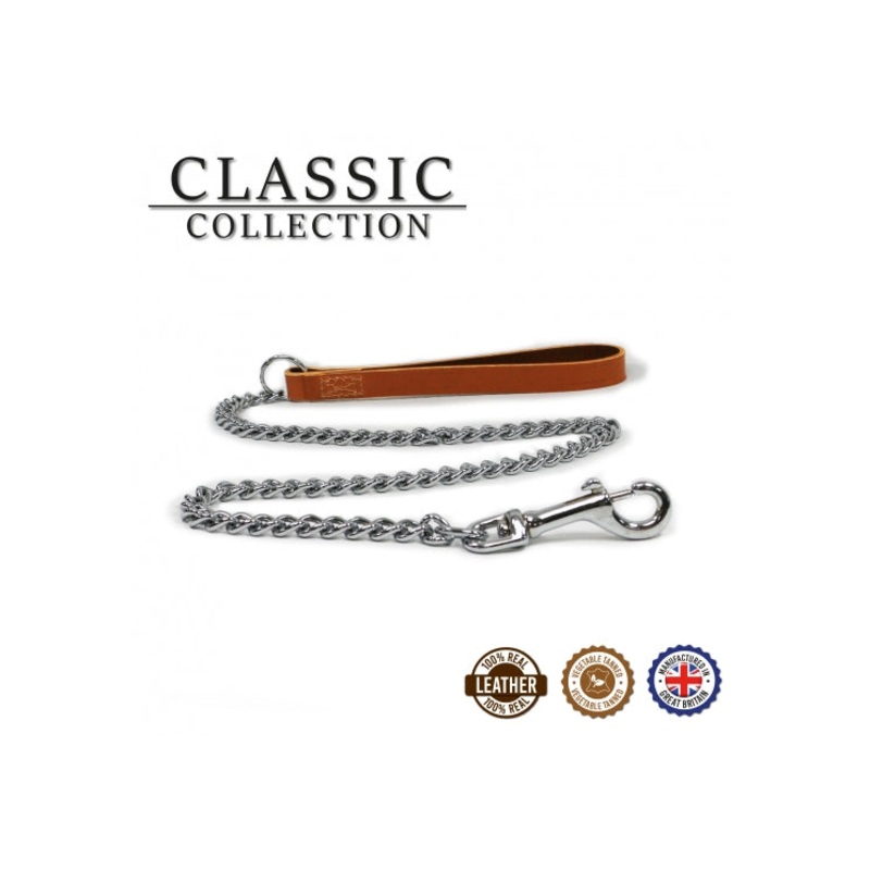 36" Heavy Chain Lead Trig Tan
