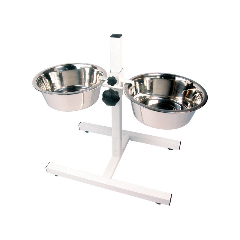 Adj Height Stand + 2 X 9.5" S/S Dish