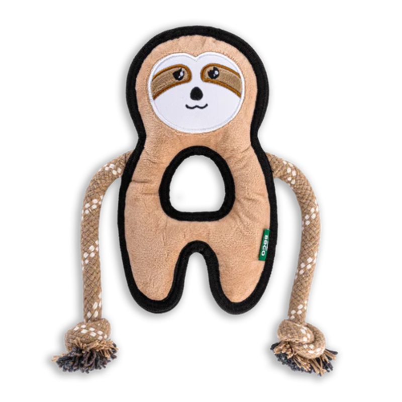 Beco Recycled Rough & Tough Sloth Dog Toy