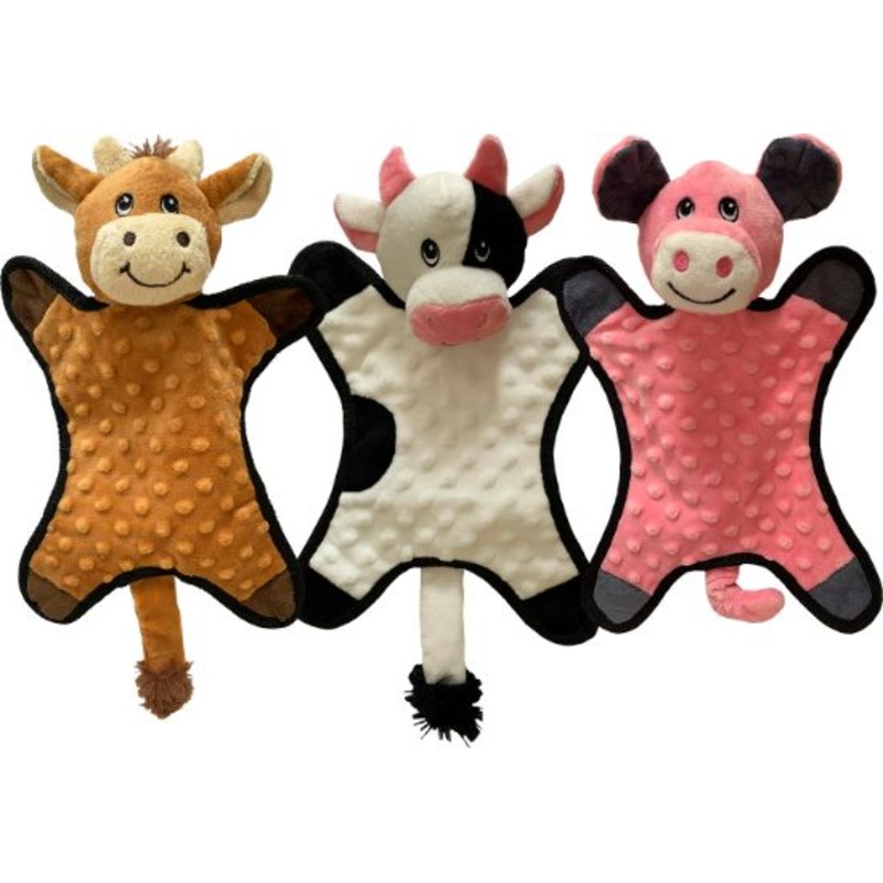 Flattie Farm Animal Dog Toy