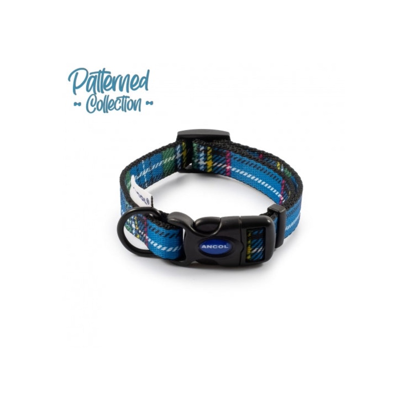 Tartan Collar Blue 20-30cm Size 1-2