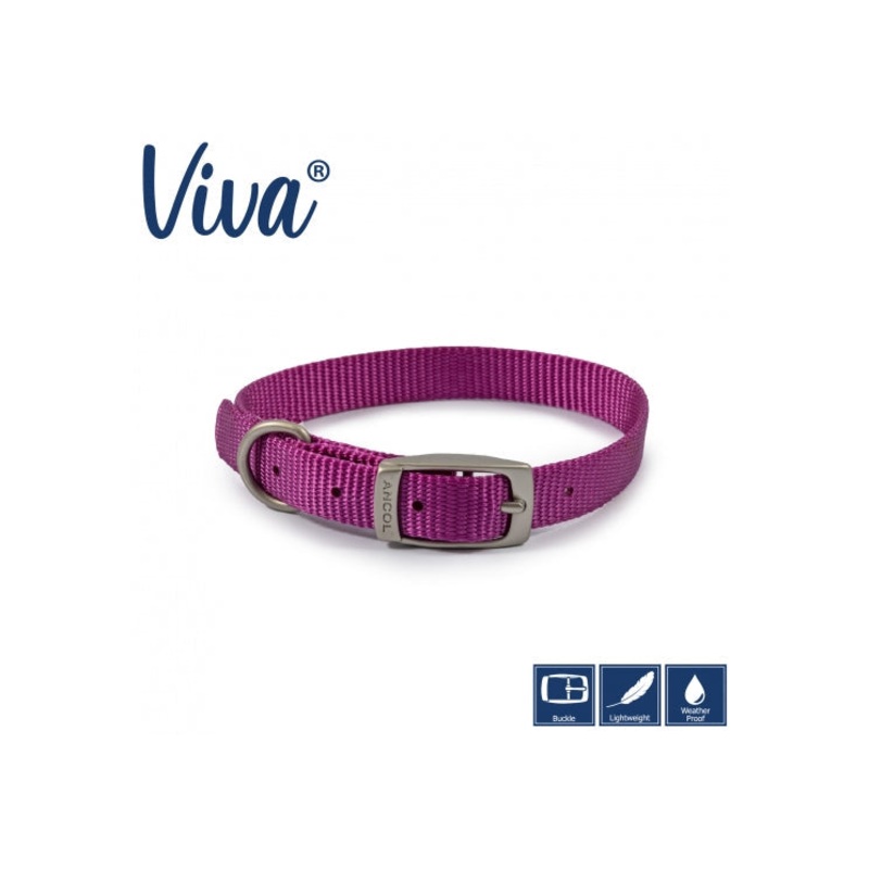 16" Ancol Nylon Collar Purple Size 3