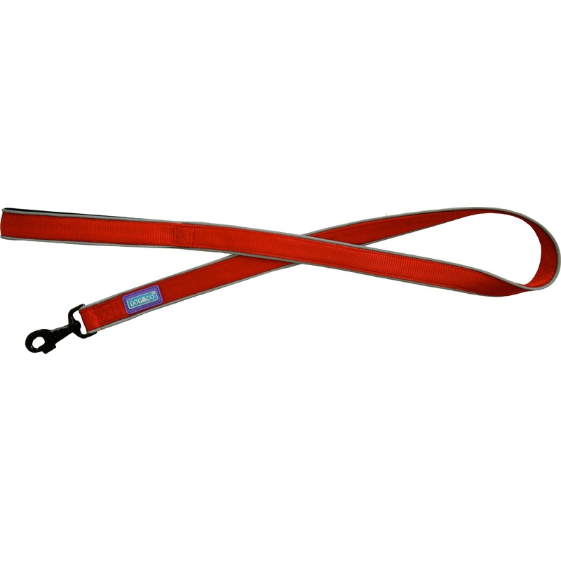 Dog & Co Padded Reflective Lead Red 1"