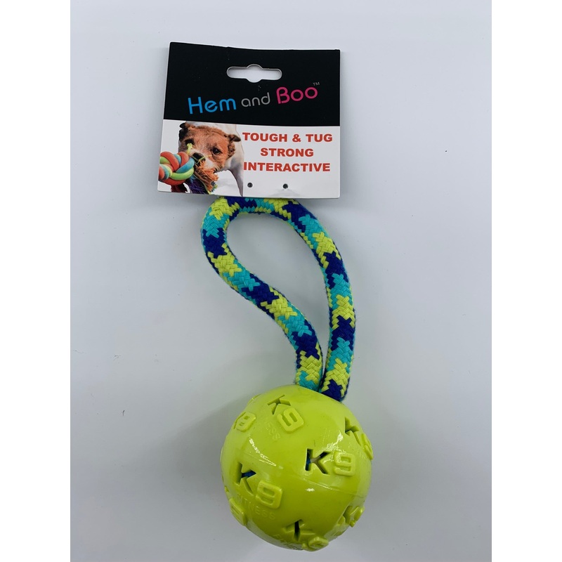 K9 TPR Ball on Rope 7.5cm - Last Chance to Buy