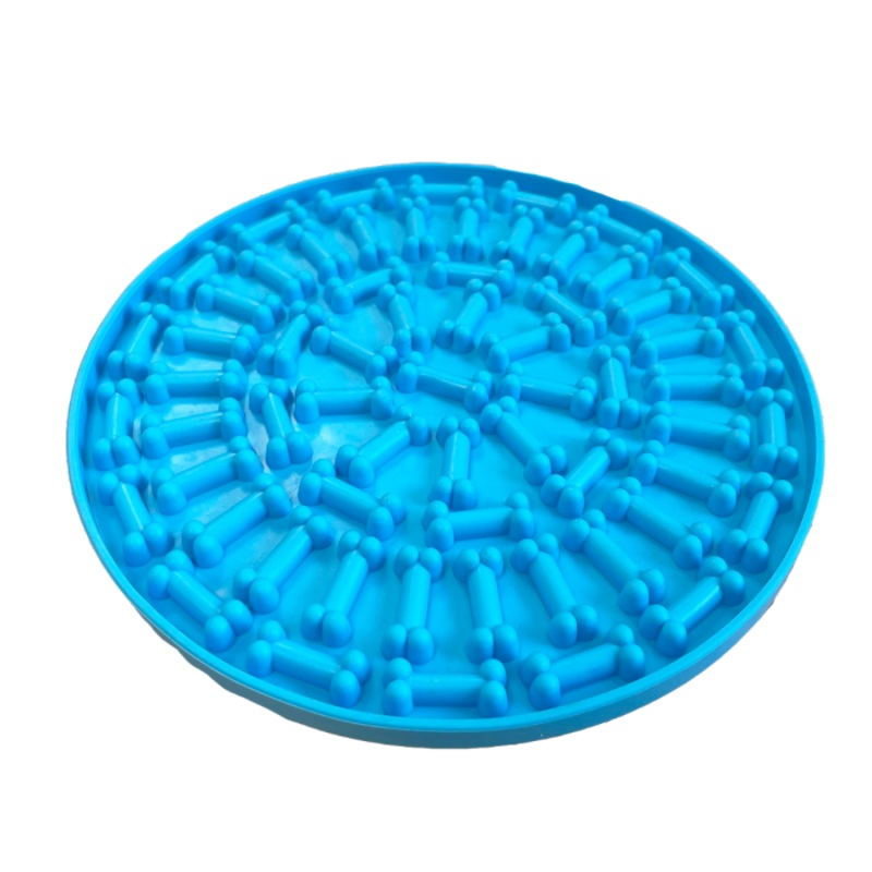 Pet Lick Mats- Silicone Circle Blue