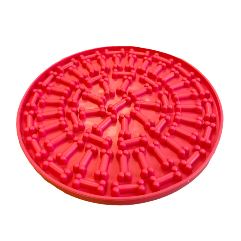 Pet Lick Mats-Silicone Circle Red