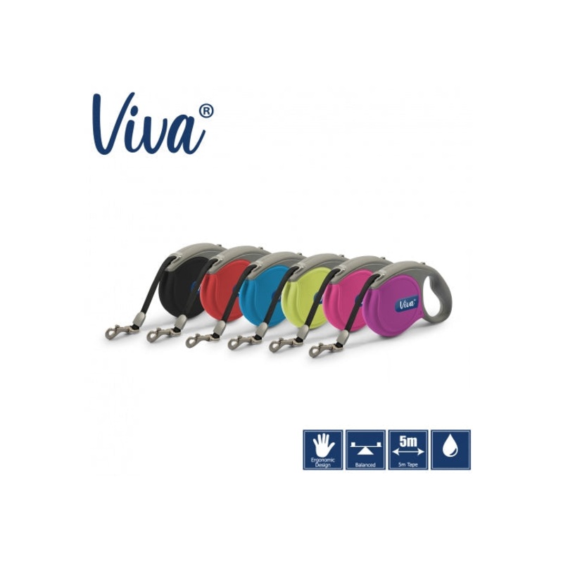 Small Viva Red Retractable Lead
