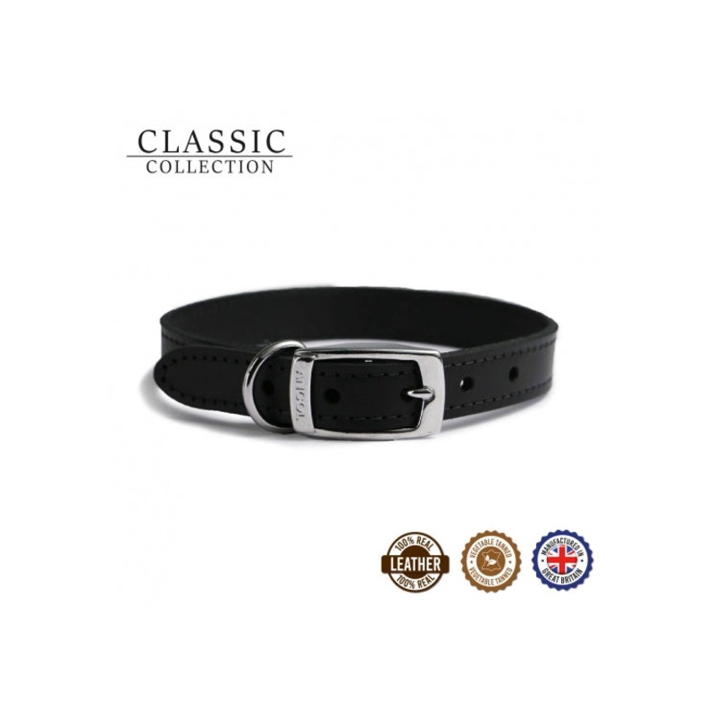 18" Plain Sewn Collar Black Size 4