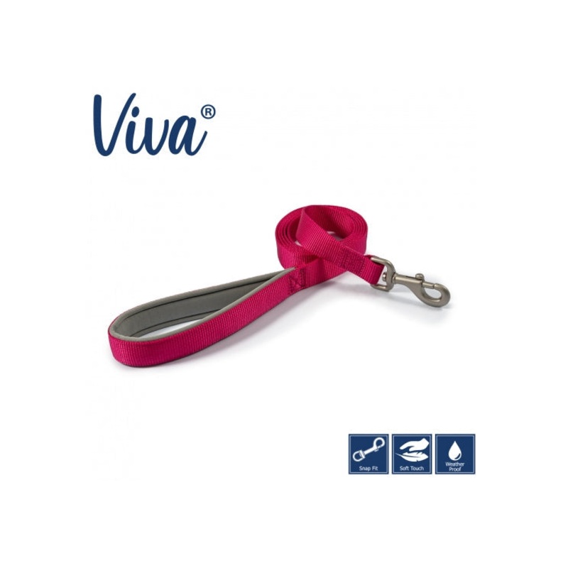 Ancol Soft-Touch Padded Nylon Lead Pink 1"