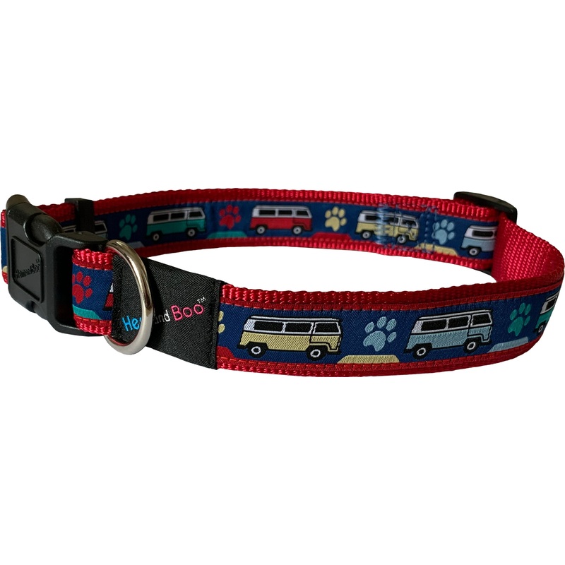 Camper Van Collar 3/4" in Red and Blue