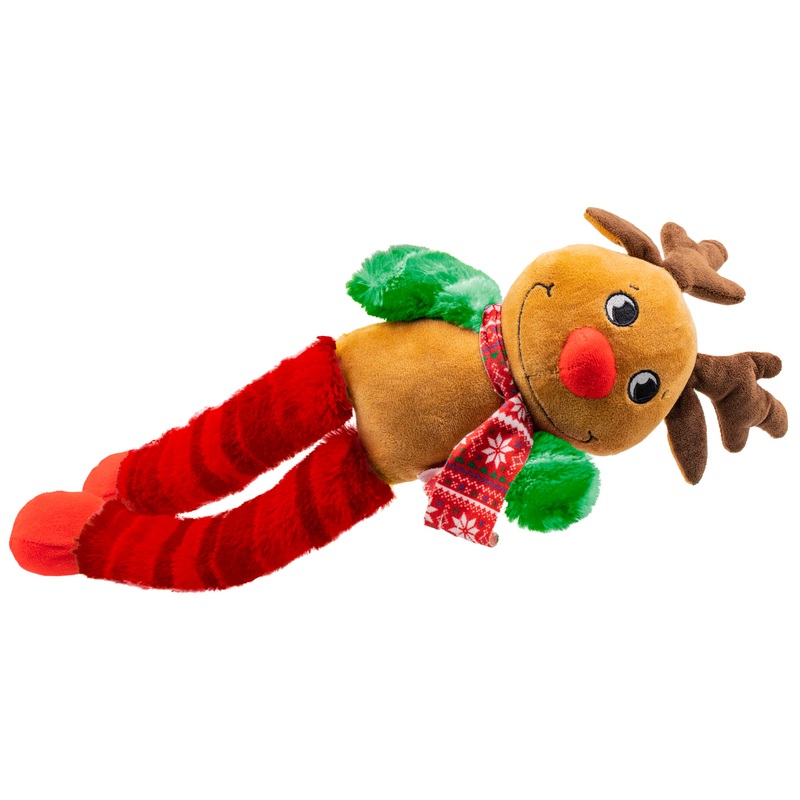 Festive Reindeer Fluffy Legs Dog Toy