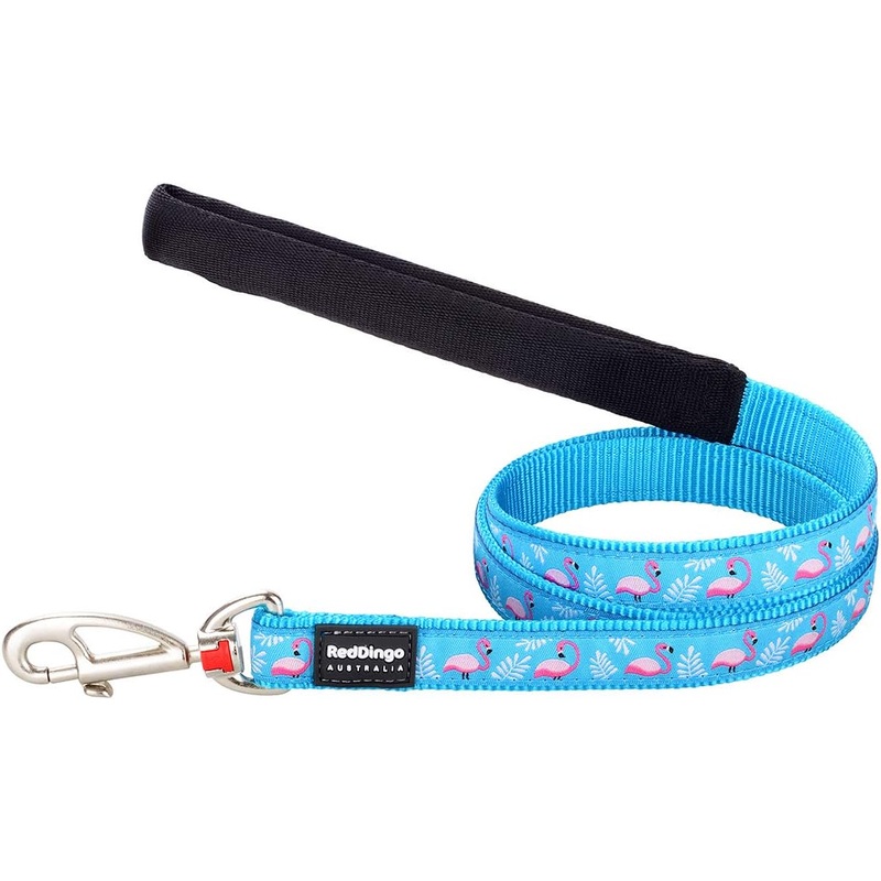 Red Dingo Turquoise Flamingo Dog Lead