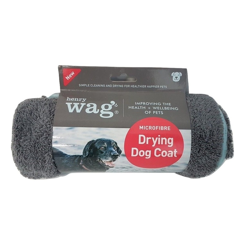 Henry Wag Drying Coat Grey/Blue (5 sizes)