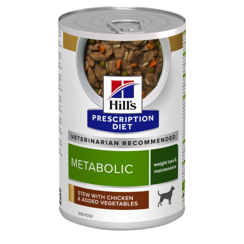 Hill's Prescription Diet Metabolic Weight Management Stew for dogs with Chicken and added vegetables