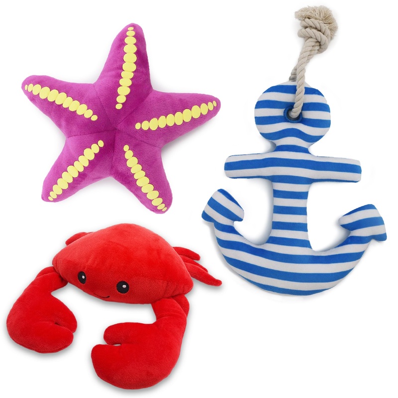 Made From Starfish Crab & Anchor Dog Toy