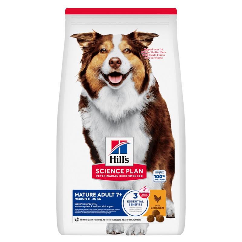 Hill's Science Plan Mature Adult 7+ Medium Dry Dog Food Chicken Flavour 14kg