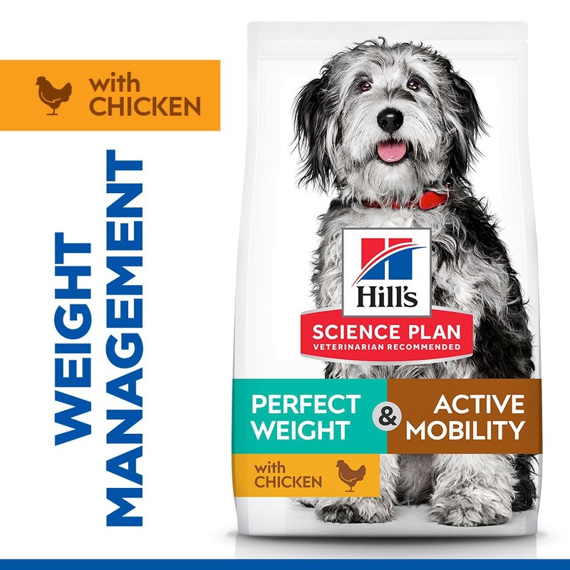 Hill's Science Plan Perfect Weight & Active Mobility Medium Dry Dog Food Chicken 12kg