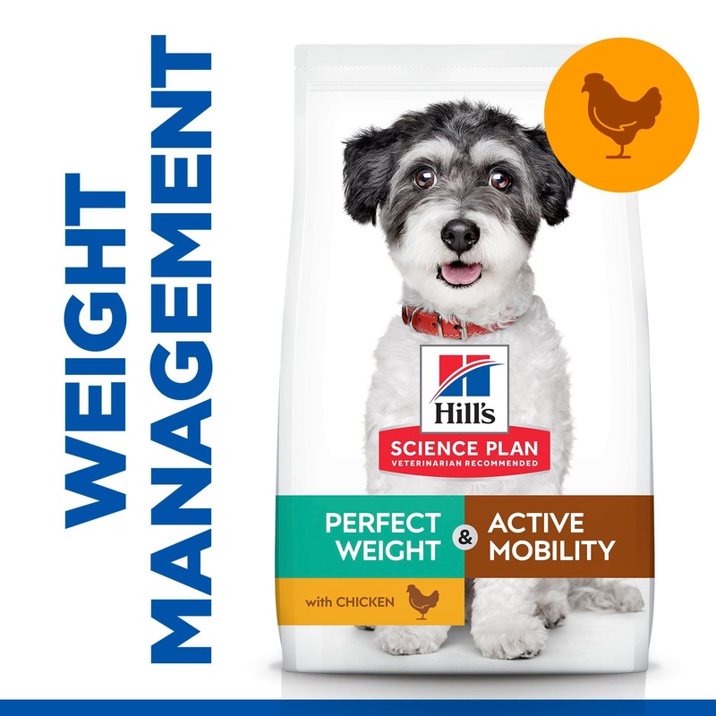Hill's Science Plan Perfect Weight & Active Mobility Small & Mini Dry Dog Food Chicken 2.5kg