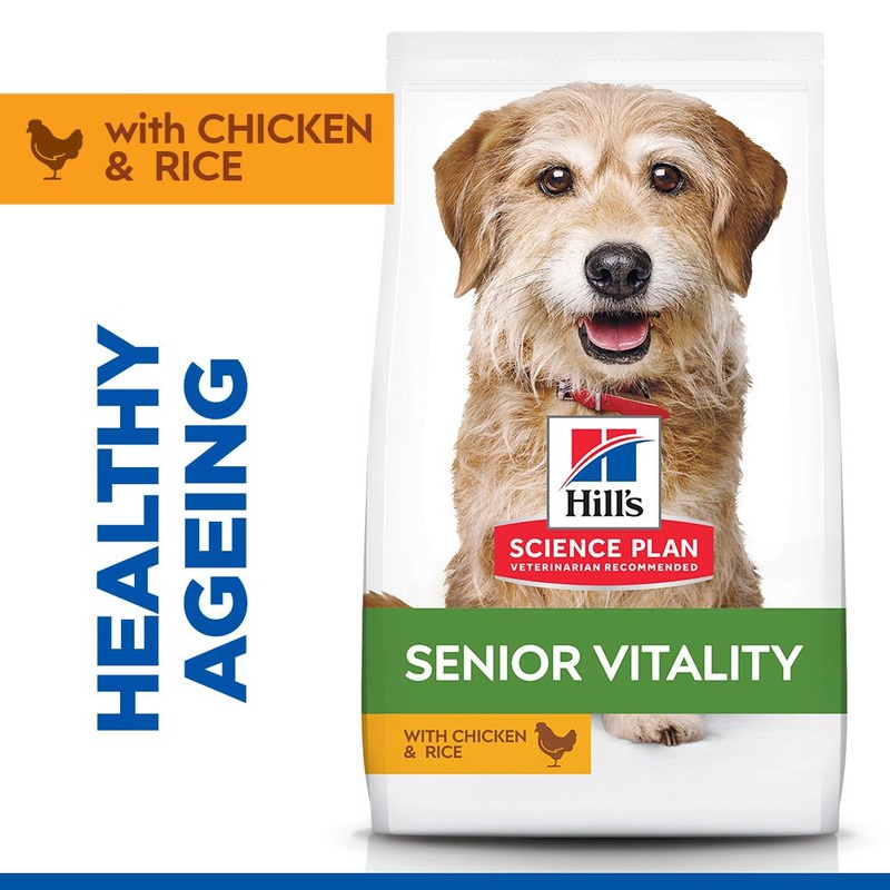 Hill's Science Plan Senior Vitality Mature Adult 7+ Small & Mini Breed Dry Dog Food with Chicken & Rice 6kg