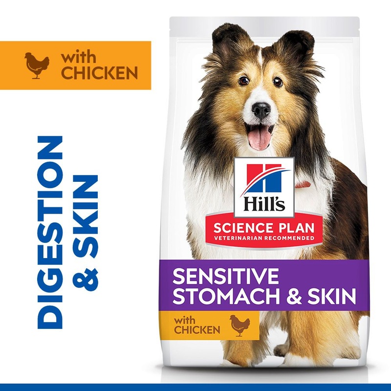 Hill's Science Plan Sensitive Stomach & Skin Adult Medium Breed Dry Dog Food Chicken 14kg