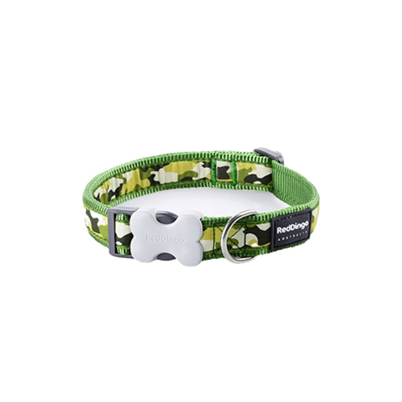Red Dingo Camouflage Green Dog Collar