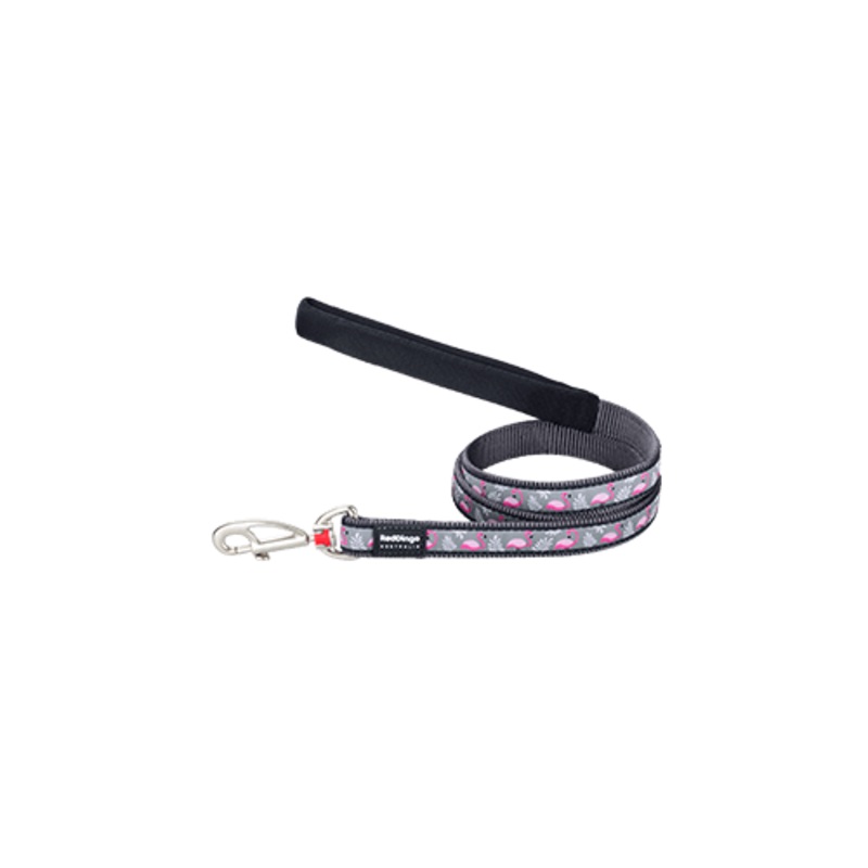 Red Dingo Grey Flamingo Dog Lead