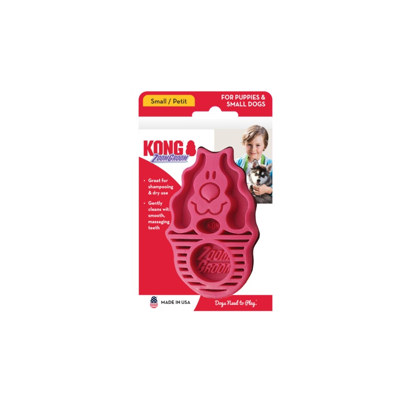 KONG ZoomGroom Raspberry For Dogs