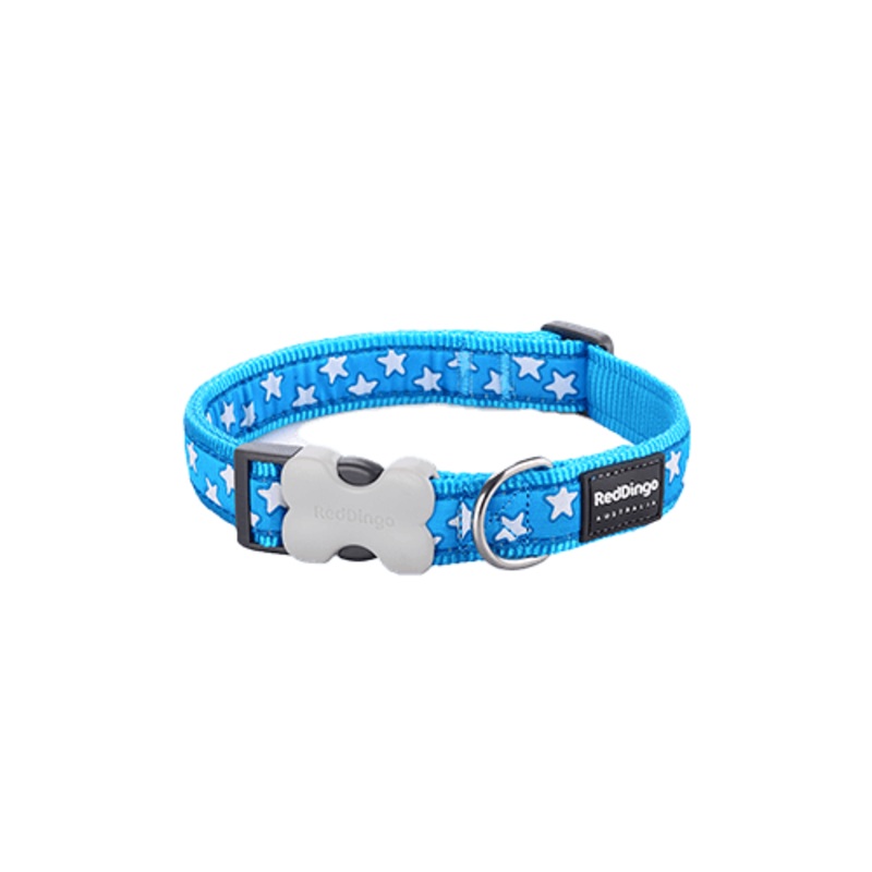 Red Dingo White Star Turquoise Dog Collar