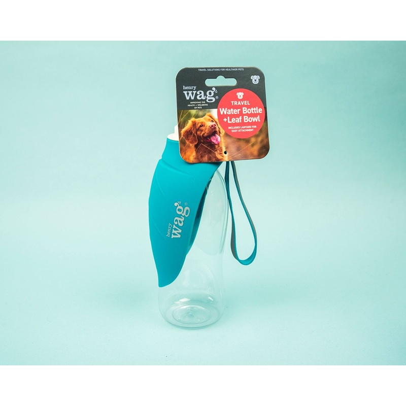 Henry Wag Water Bottle With Leaf Bowl Blue